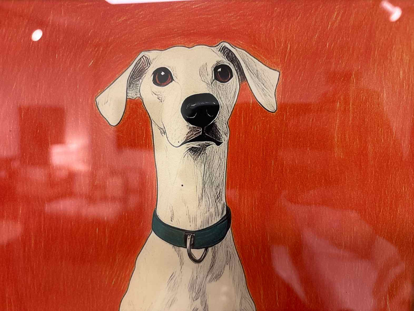 Hound on Red Background Print