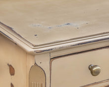 Solid Mahogany 5 Drawer Chest Distressed in Muted Nude