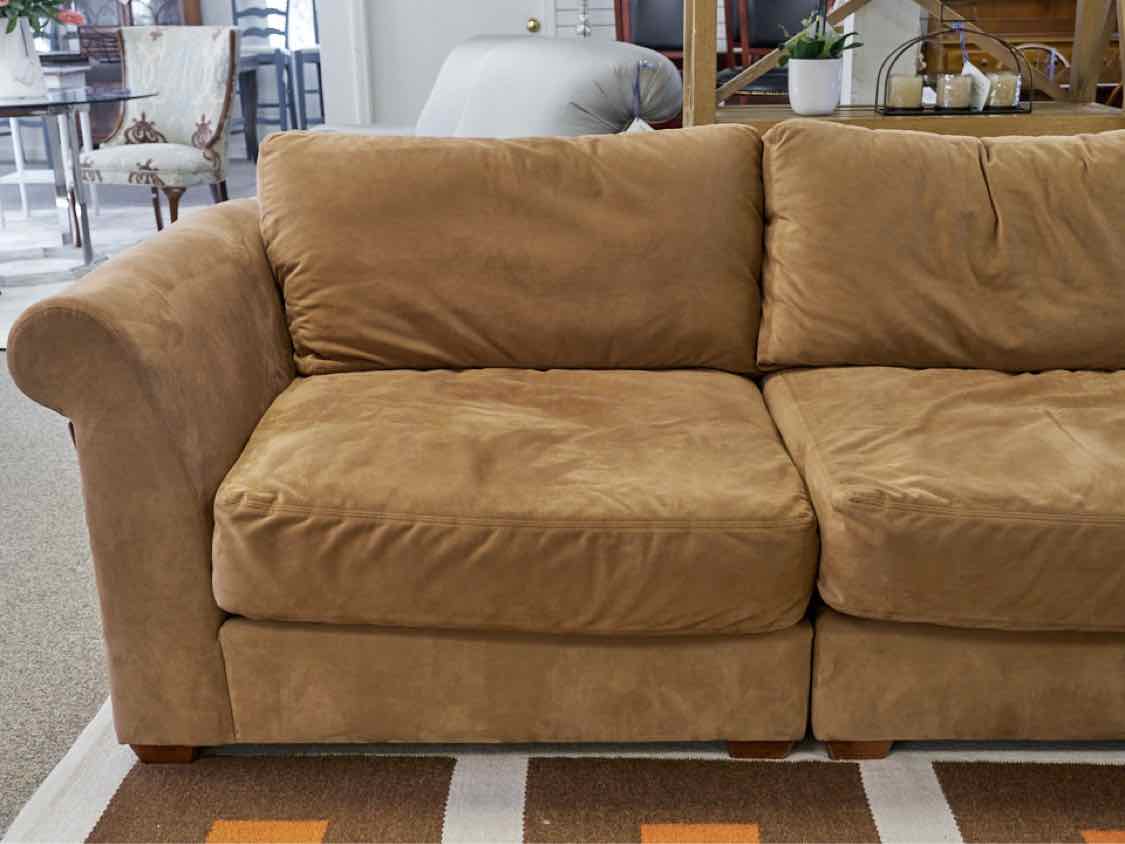 Circle Furniture 3 Piece MicroSuede Sofa with Ottoman