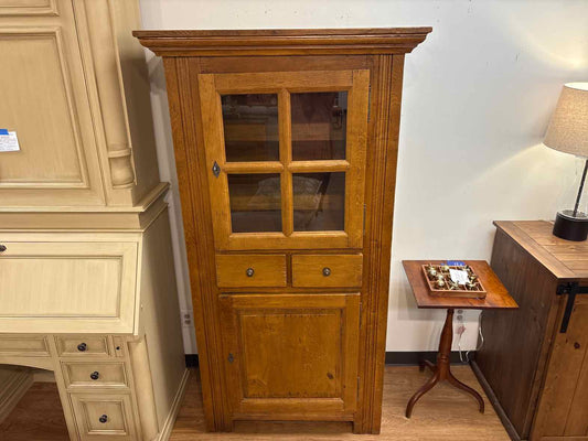 Crate & Barrel Distressed Oak 2-Drawer Cabinet