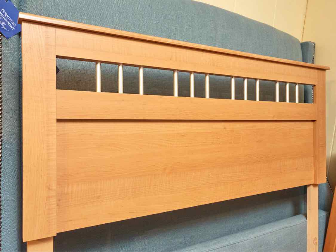 Maple Full Headboard with Silver Accents