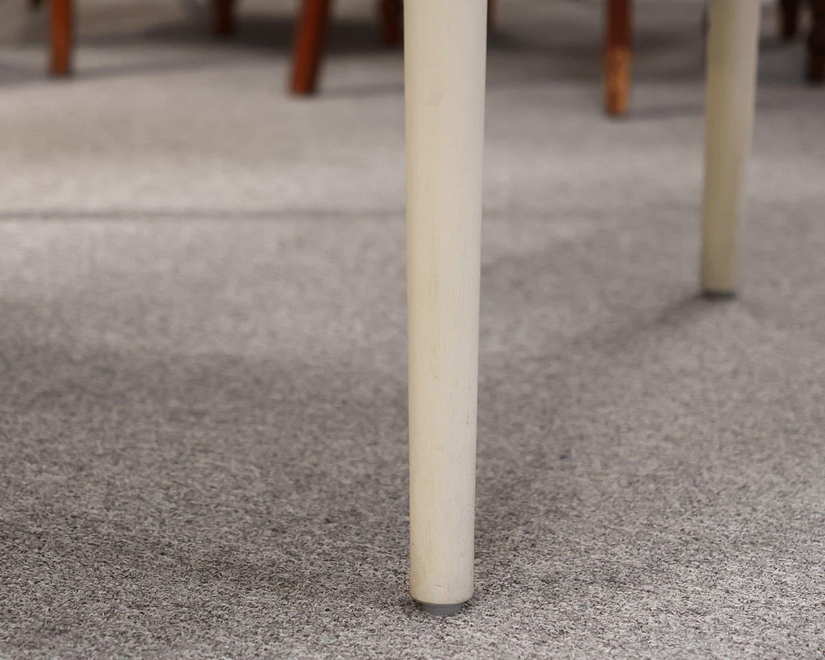 Ballard Design Scalloped Edge Dining Table in Ivory on Turned Legs