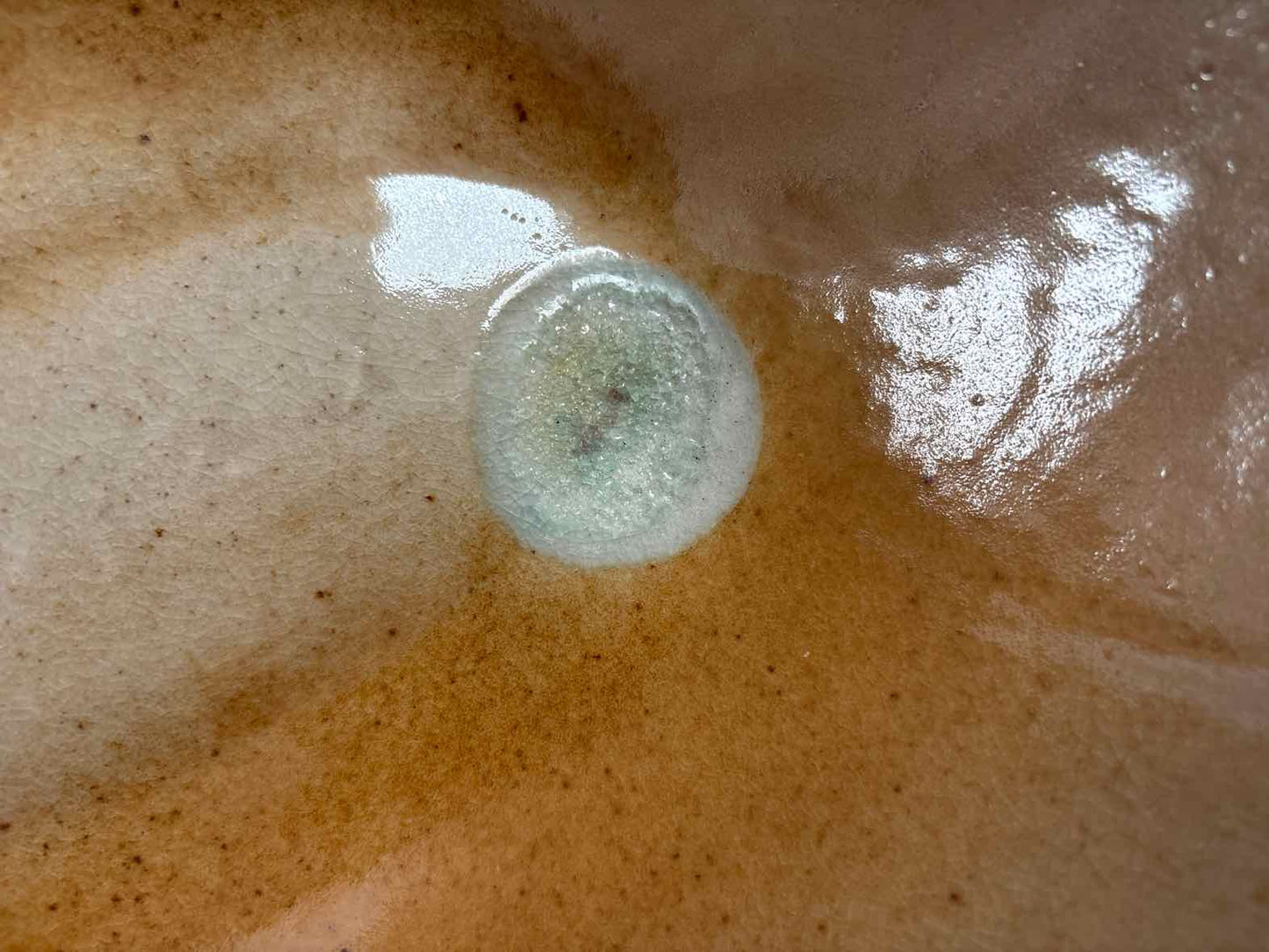 Asymmetrical Ceramic Bowl in Soft Orange Glaze