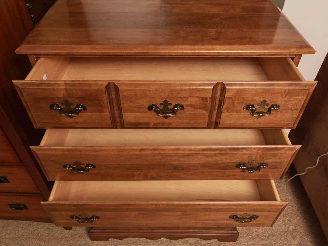 Cherry 3 Over 2 Drawer Chest