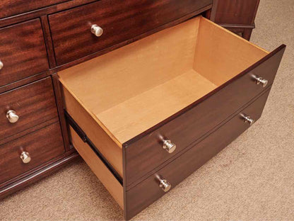 Ribboned Mahognay 7 Drawer Dresser