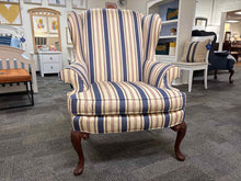 Striped Wingback Chair