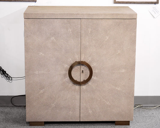 Williams Sonoma Faux Shagreen Bar Cabinet