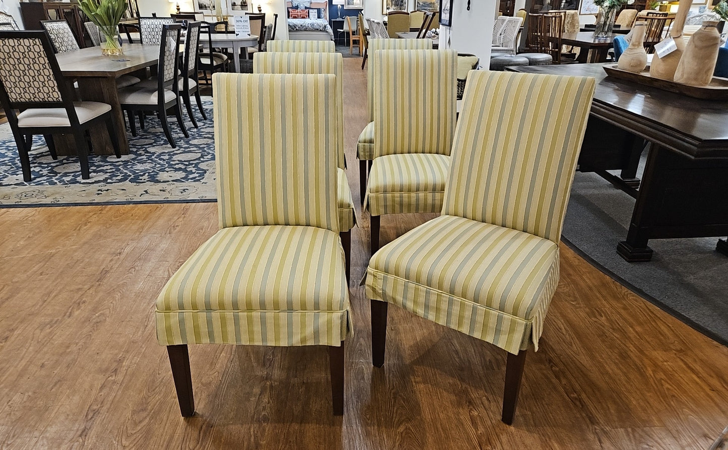 Set of 6 Striped Dining Chairs