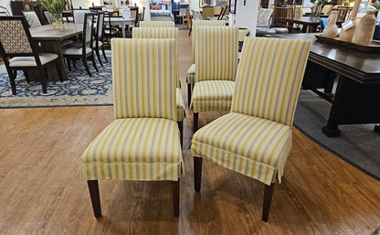 Set of 6 Striped Dining Chairs