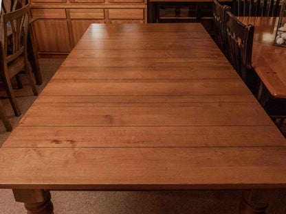 Ethan Allen Ash  Farmer's Plank Top Turned Legs  Dining Table