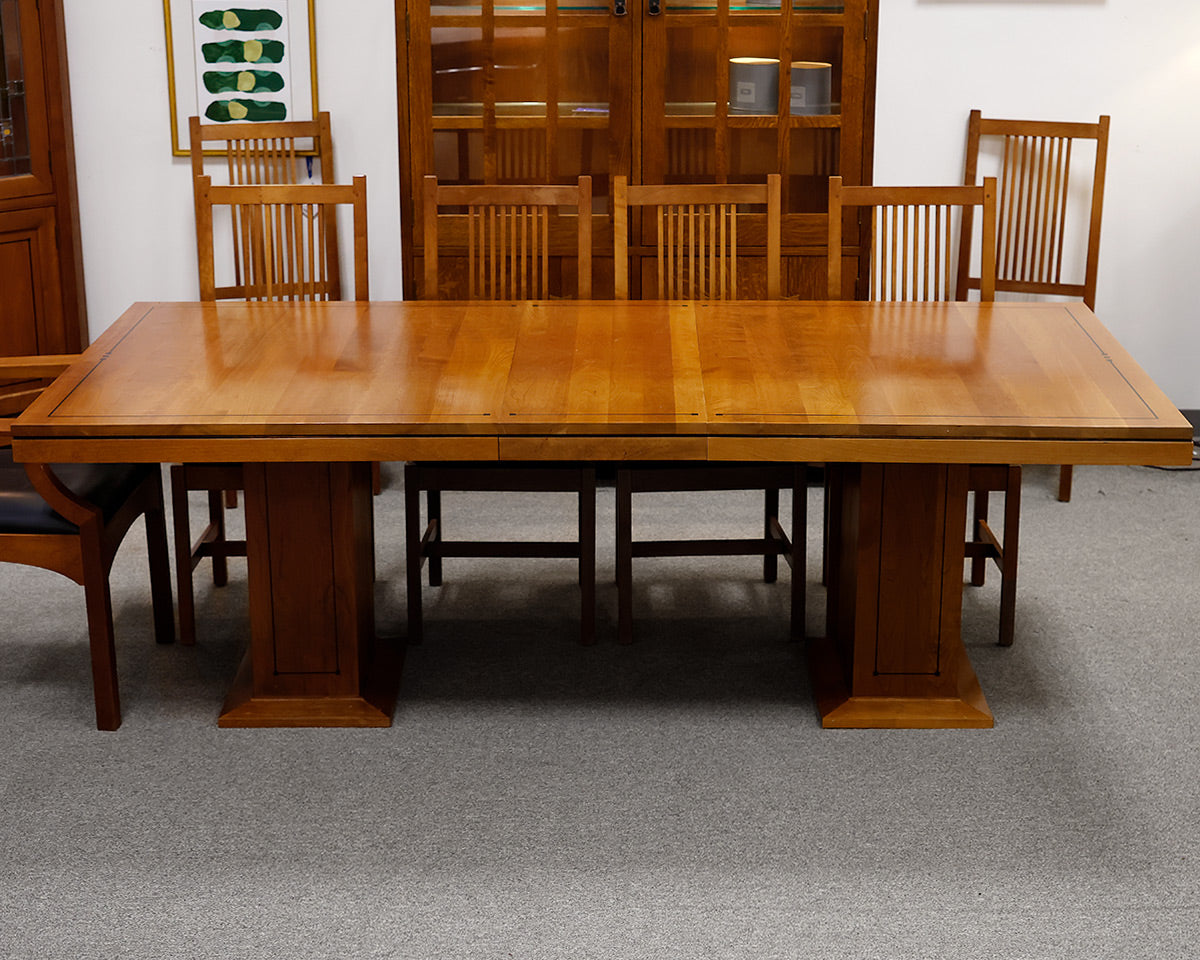 Stickley Oak Mission Style Table & 12 Chair Set