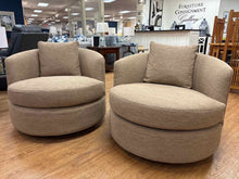 Crate & Barrel Pair of 'Tillie' Swivel Chairs