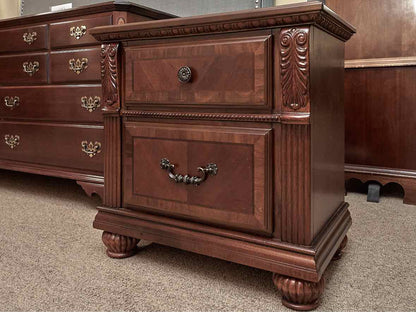 f Mahogany Finish 2 Drawer Nightstand