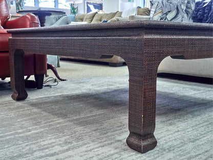 Harrison Van Horn Grasscloth Wrapped Asian Inspired Cocktail Table