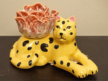 Ceramic Lying Cheetah Candleholder