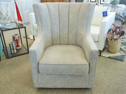 Contemporary Swivel Chair in Textured Oatmeal