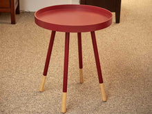 Pair of Round Red Side Tables