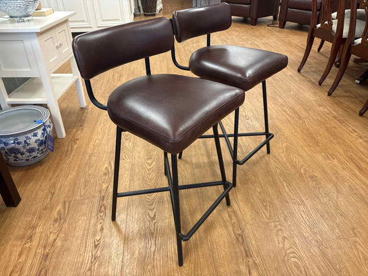 Pair of Pottery Barn 'Maison' counter stools