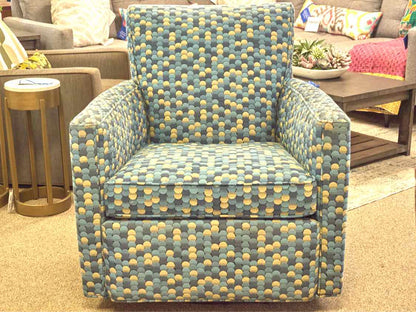 Sam Moore Blue Swivel Rocker Chair