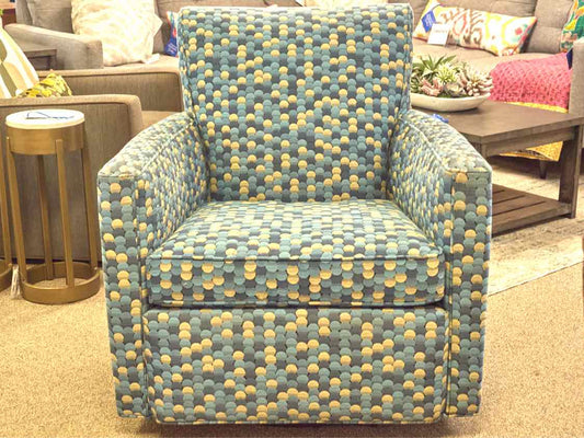Sam Moore Blue Swivel Rocker Chair