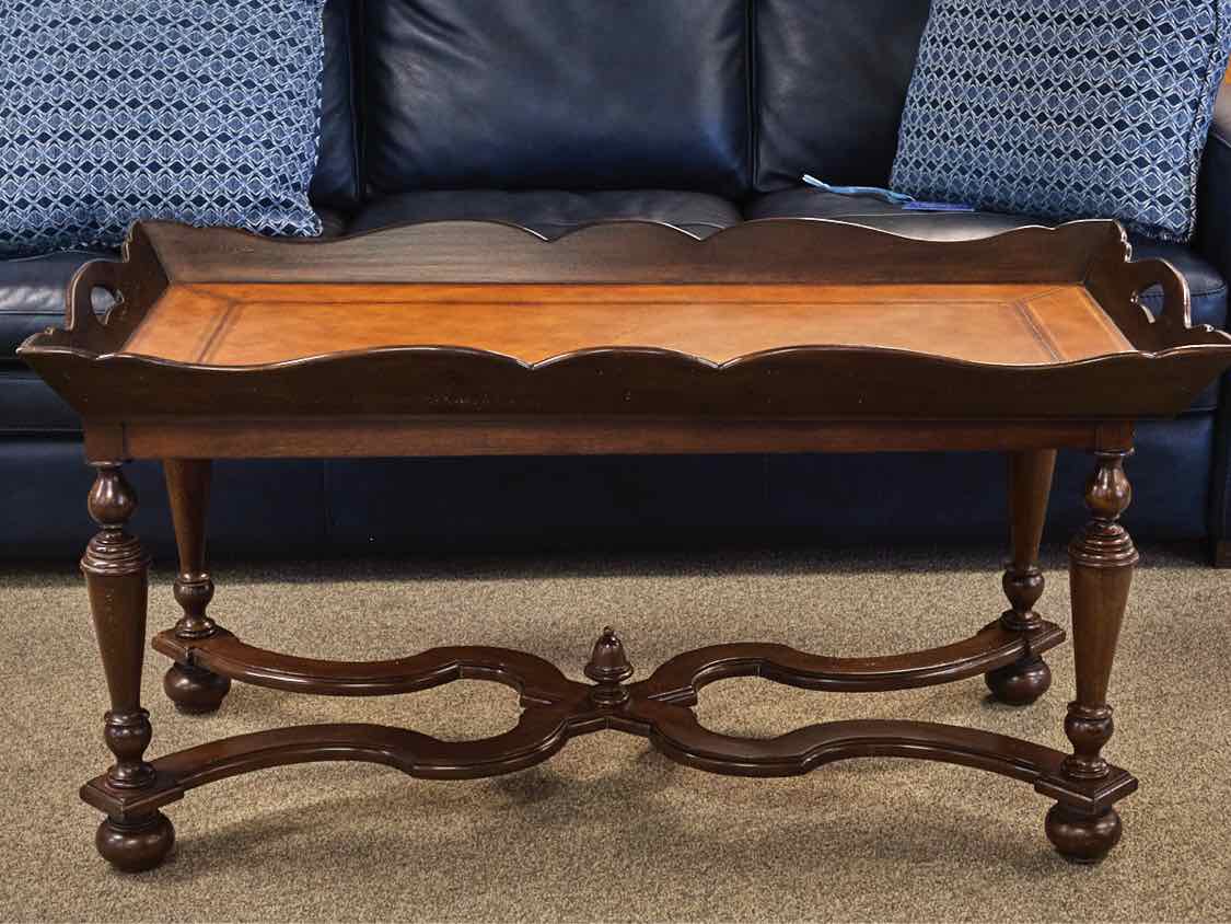 Mahogany Stain Tray Top Cocktail Table