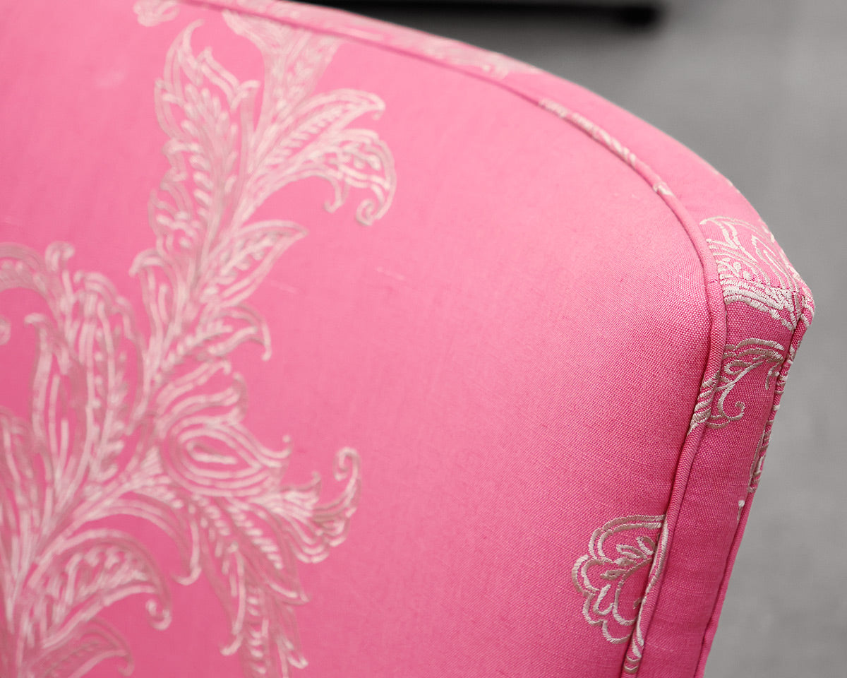 Pair of Custom Hickory Upholstered Pink Chairs