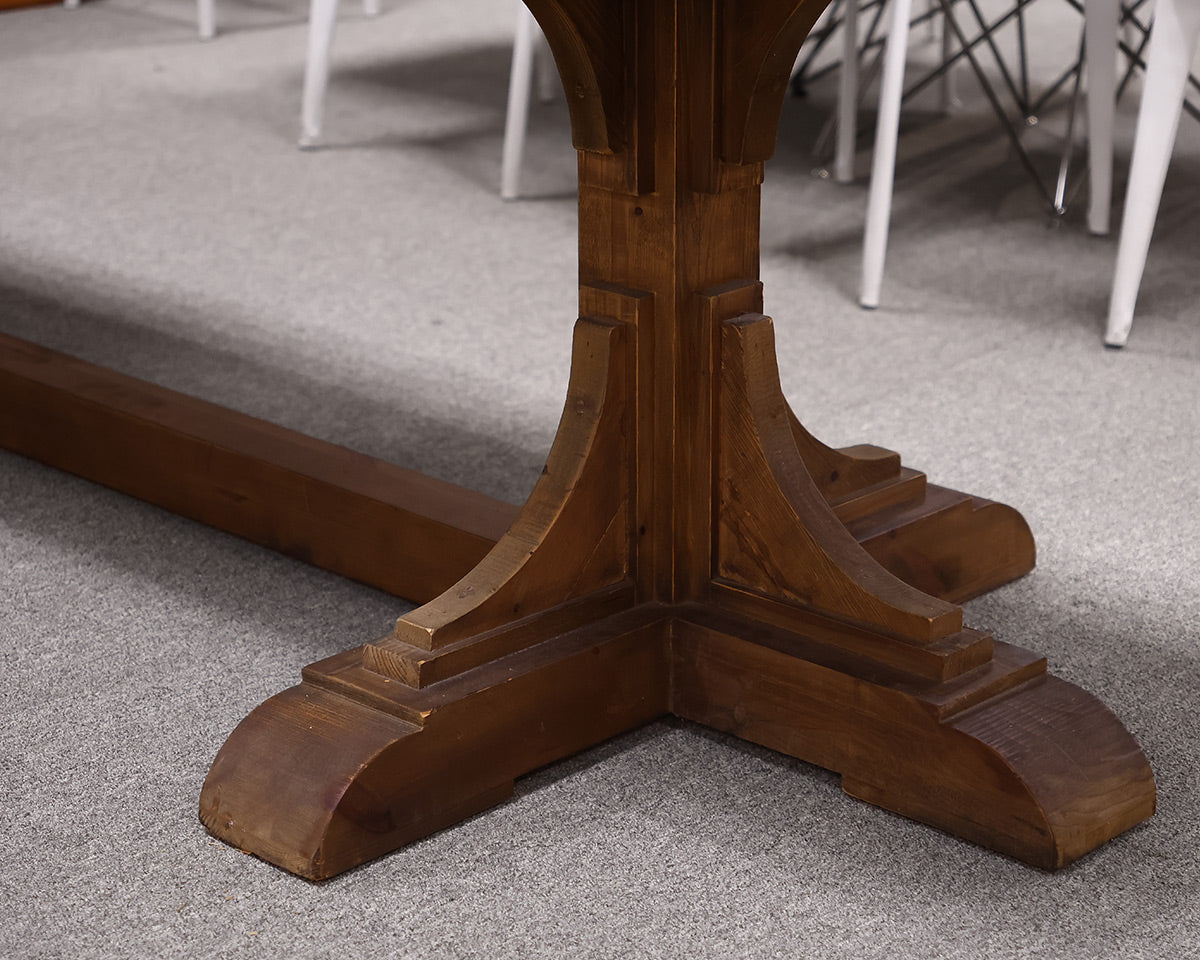 Zinc Top 10' Trestle Dining Table in Pine