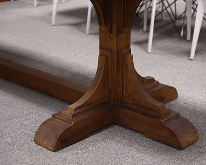 Zinc Top 10' Trestle Dining Table in Pine