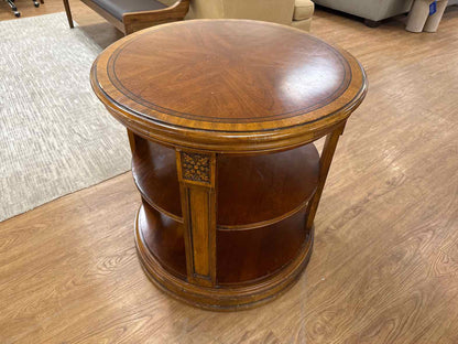 Ethan Allen Round Library Accent Table