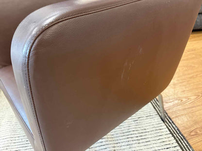Ligne Roset Chocolate Leather Barrel Chair