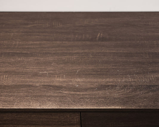 Writing Desk in Dark Grey on Black Metal Frame