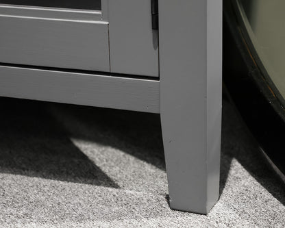 Crate & Barrel 2-Door Corner Cabinet in Grey