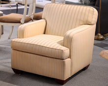 Pair of Custom Striped Upholstered Accent  Chairs