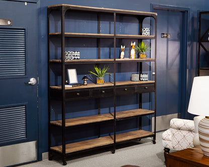 Industrial Double Bookcase