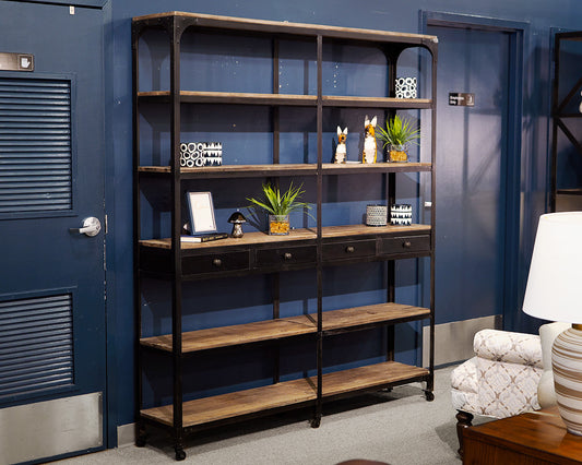 Industrial Double Bookcase