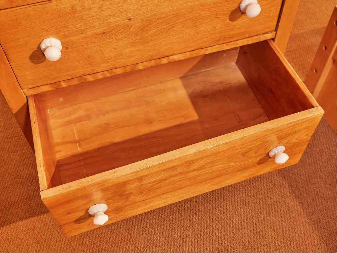 Solid Birch 5 Drawer Chest with Back Splash Top