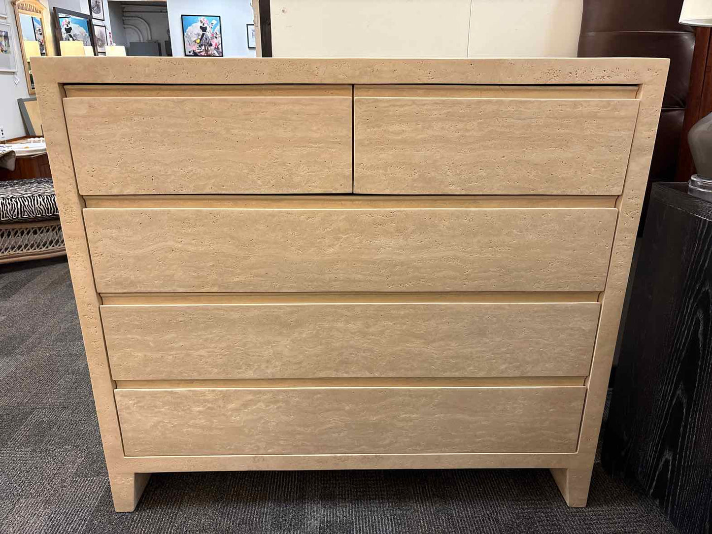 RH 'Wyeth' 5-Drawer Travertine Dresser