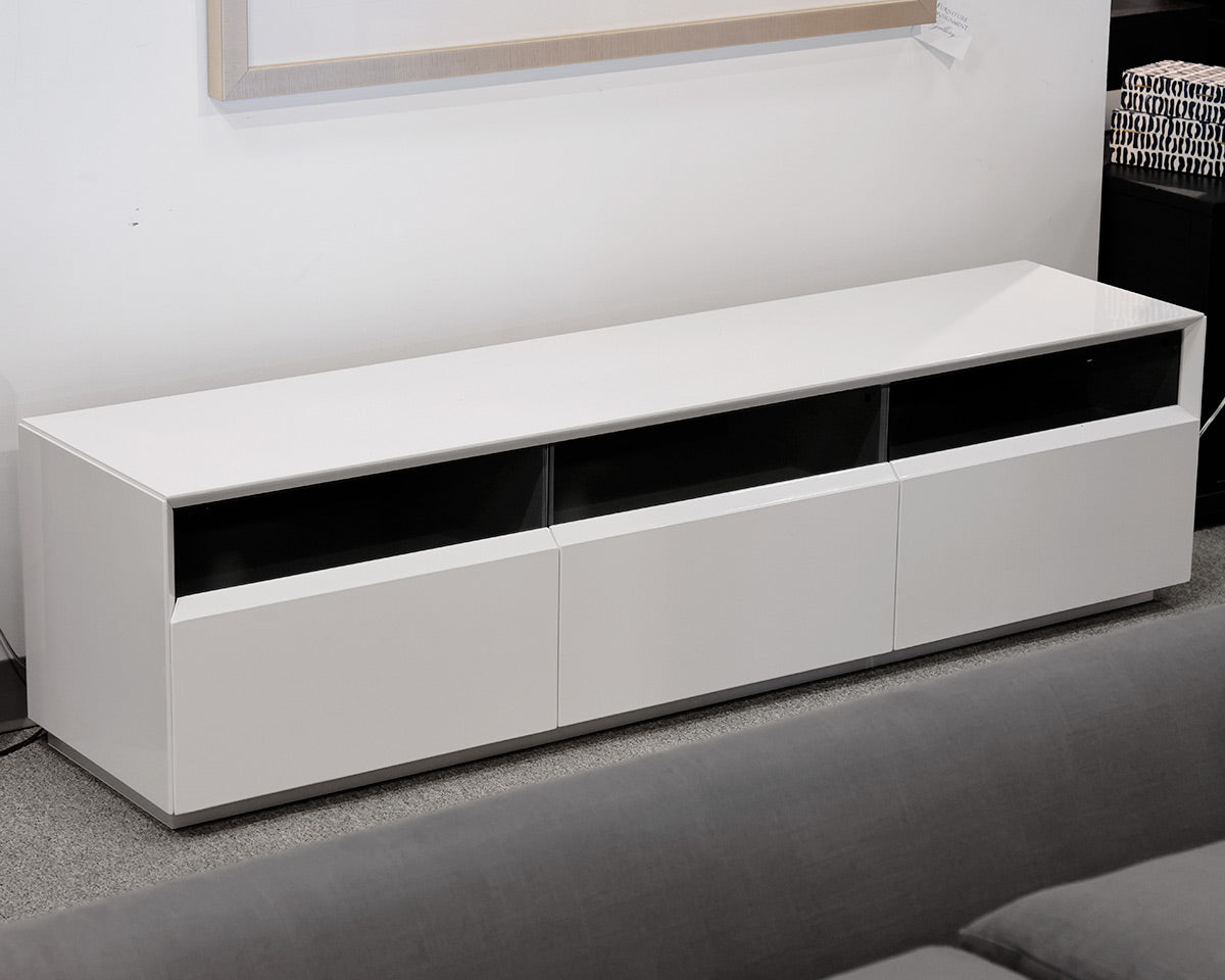 White 3 Drawer Media/Console Table