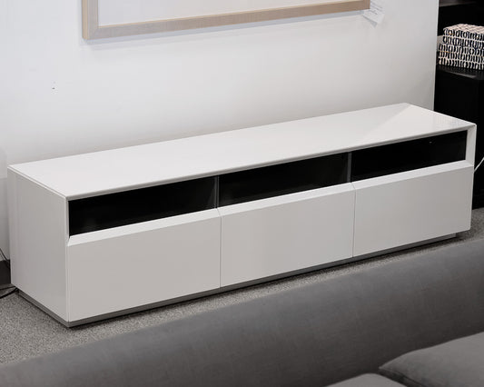White 3 Drawer Media/Console Table