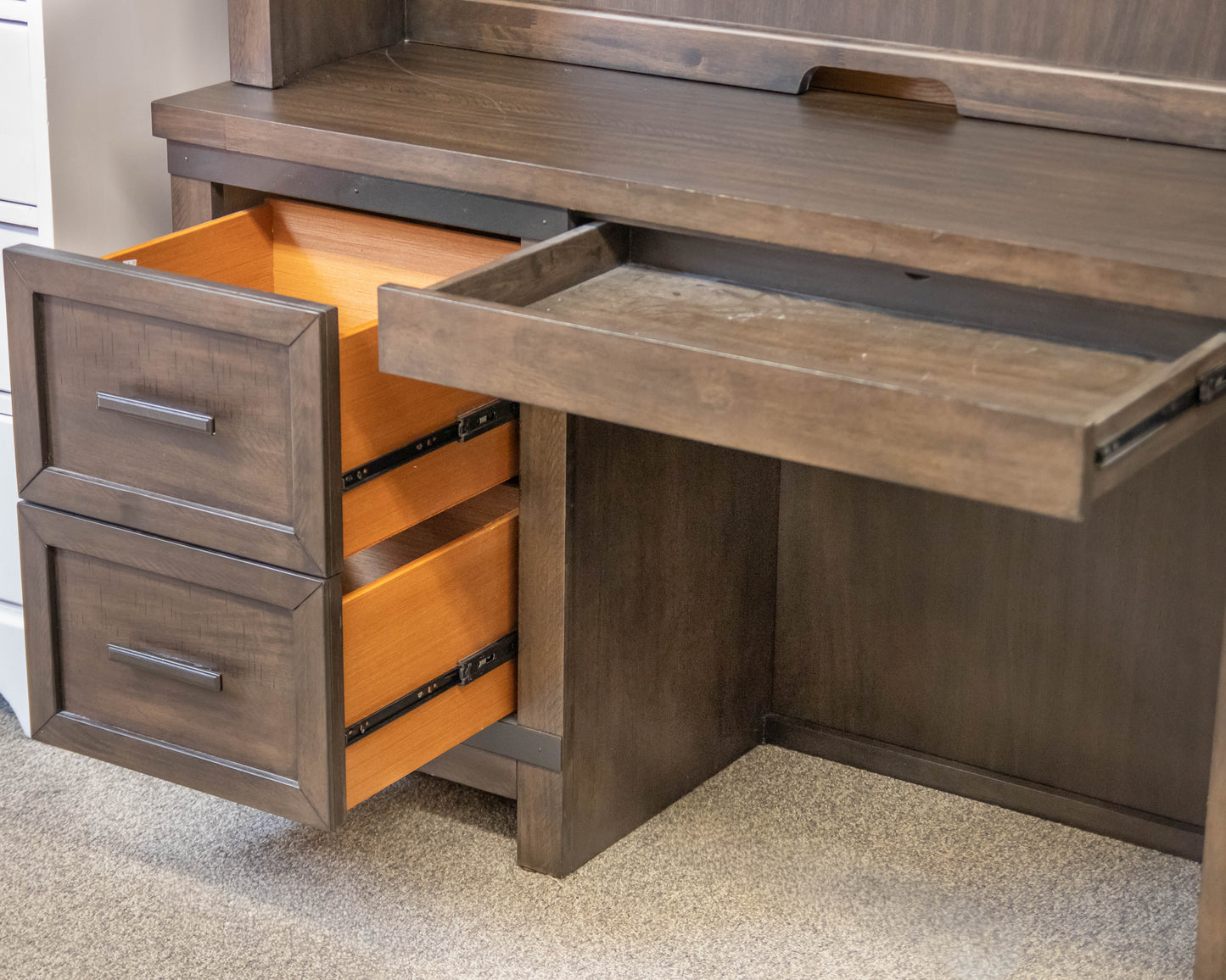 Liberty Furniture Desk with Barn Door Hutch in Rock Beatten Grey Finish