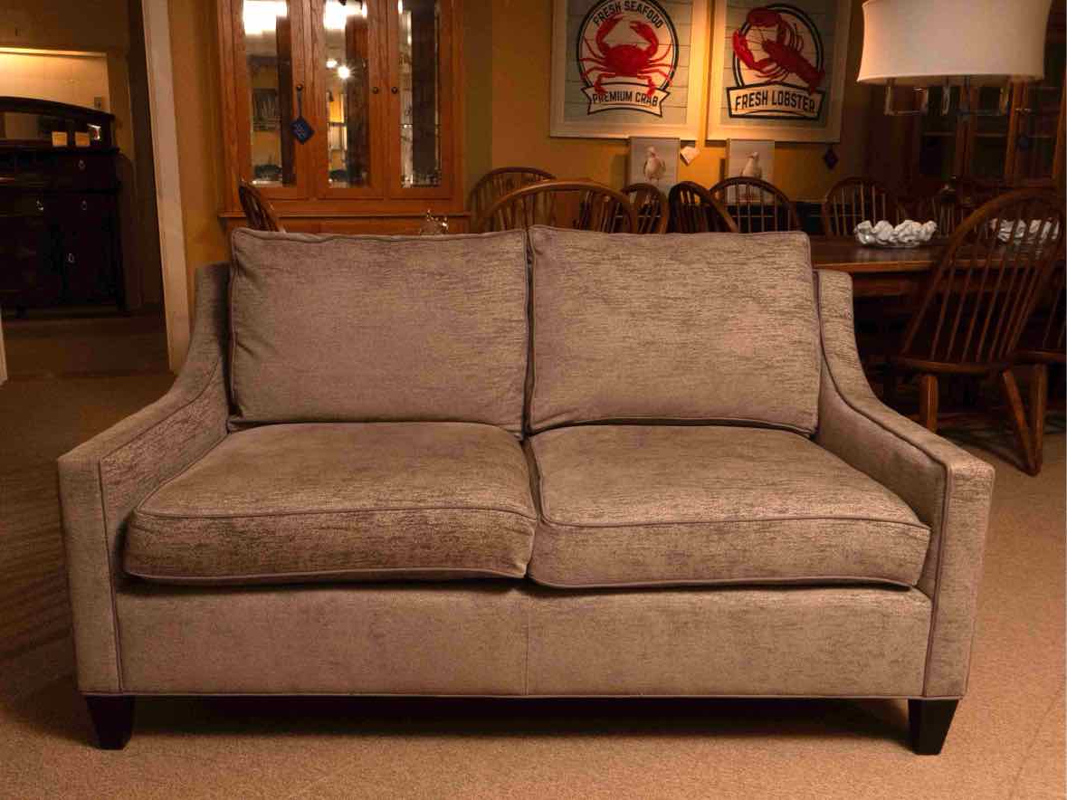 Highland House  Slope Arm Grey Fleck Upholstered Loveseat
