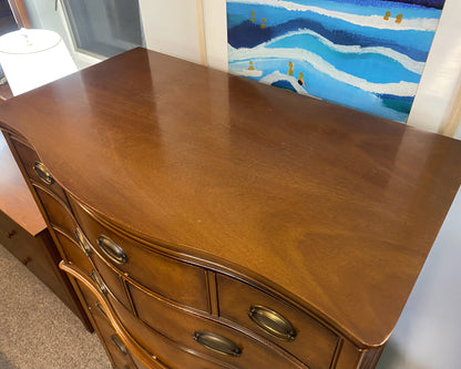 'Hampton Court' Mahogany 6 Drawer Chest on Chest with Hepplewhite Handles