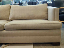 Beige Herringbone Pattern Upholstered 2 Cushion Sofa