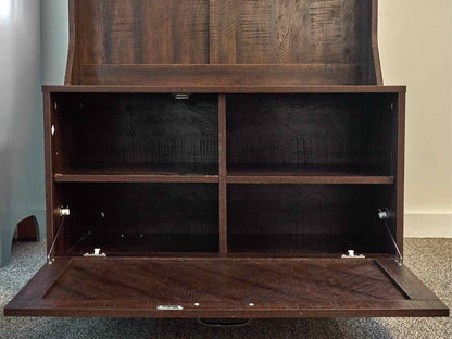 Rustic Dark Stain Hall Tree