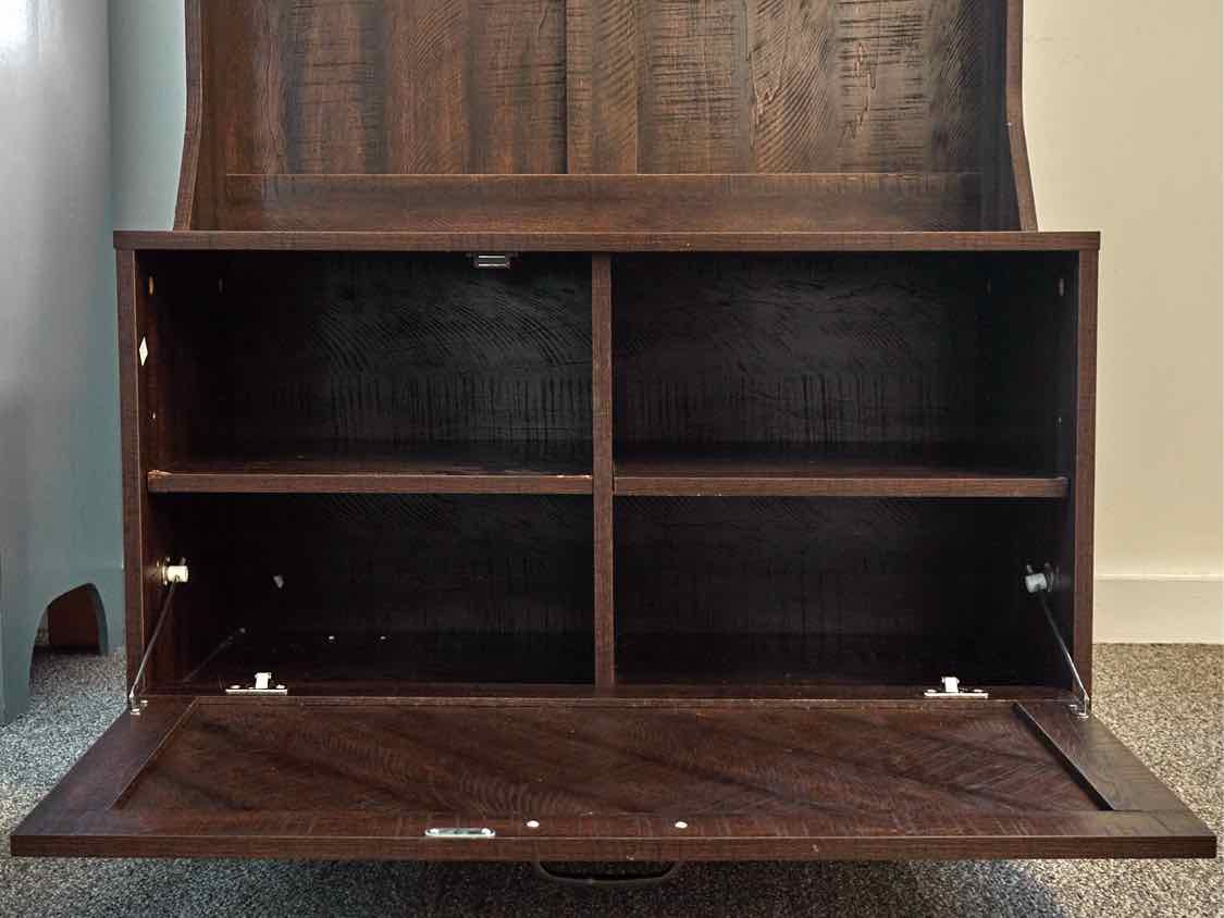 Rustic Dark Stain Hall Tree