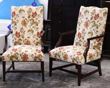 Pair of Ethan Allen Floral Upholstered Chairs