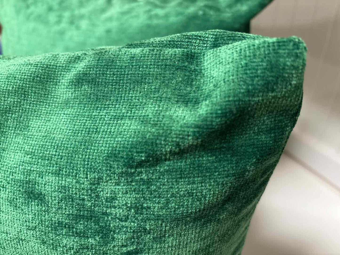 Pair of Green Velvet Accent Pillows