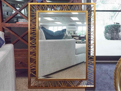 Brass Rectangular Beveled Mirror