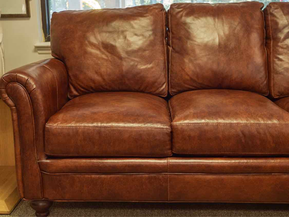 Bradington Young  Saddle Brown  3 Cushion Sofa