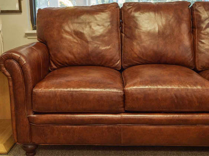 Bradington Young  Saddle Brown  3 Cushion Sofa